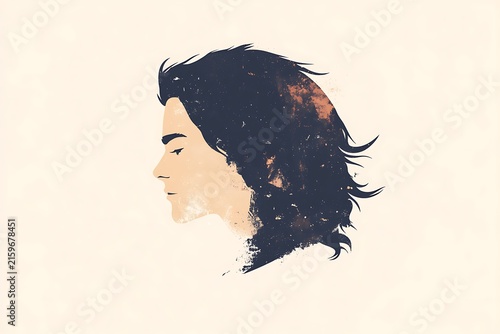 Silhouetted woman's profile