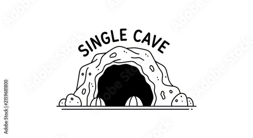 Foto Single cave entrance illustration logo.