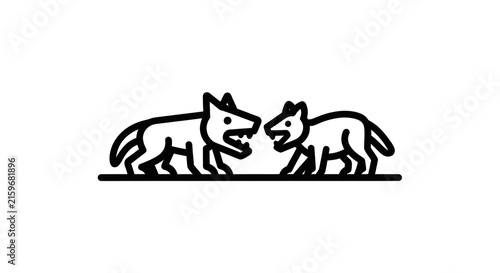 Foto Two dogs facing each other in aggression.