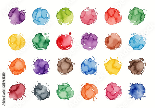 Vibrant Watercolor Splashes and Blobs Collection
