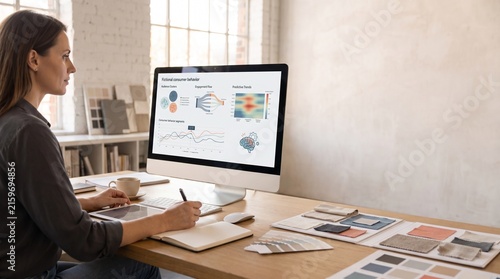 Marketing Professional Analyzing Consumer Behavior Data on Computer
