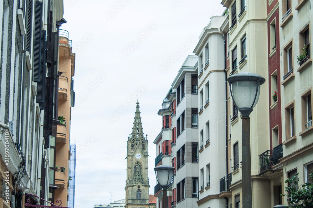 Fototapeta premium house facades in Donostia or San Sebastian, Spain Spain