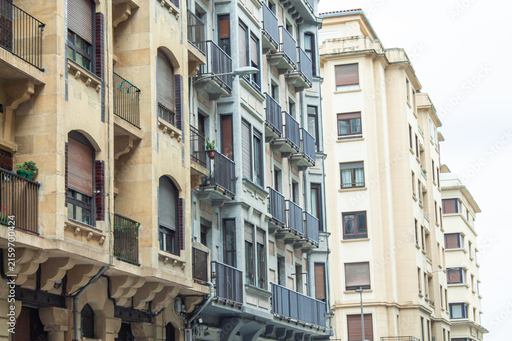 Fototapeta premium house facades in Donostia or San Sebastian, Spain Spain