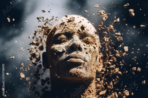 Man Self-Destructing: Conceptual Image of Human Destruction
