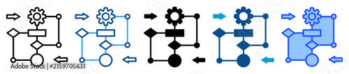 Workflow icon set in multiple style