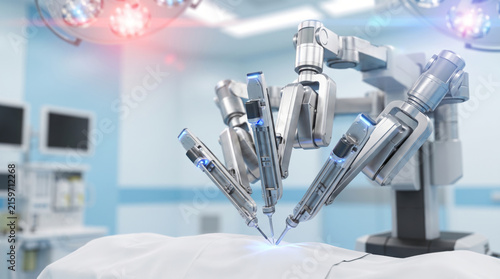 Surgical robotic arm operation hospital technology Robotic surgical arm operation inside. futuristic future automation innovation. health care medicine treatment, doctor surgeon precision surgery