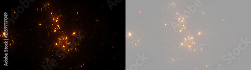 Konstfotografi Glowing fire sparks and hot embers effect