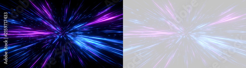 Canvastavla Luminous blue and pink hyperspace light trails