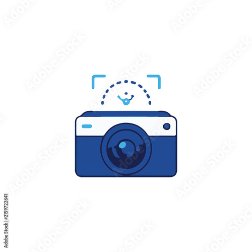 AI Vision Camera Computer Vision Flat Vector Illustration