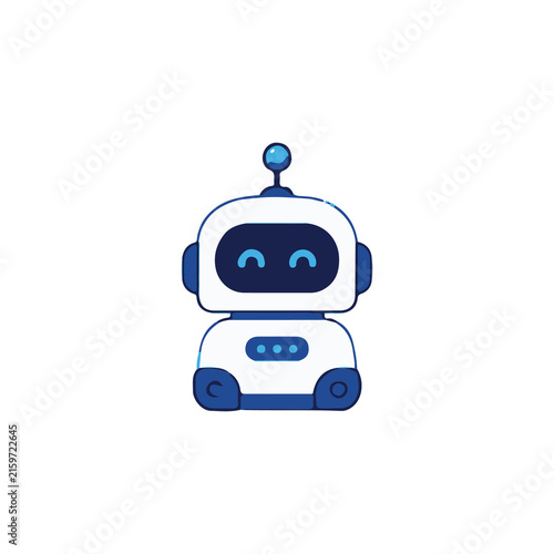 AI Robot Artificial Intelligence Flat Vector Illustration