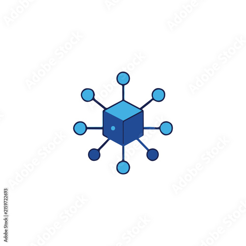 Machine Learning Neural Network Module Flat Vector Illustration