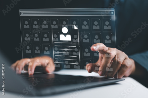 Customer data management concept. client profile record, CRM database, customer analytics, contact management, segmentation, behavioral history, marketing insight, sales workflow, secure business data
