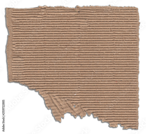 torn cardboard paper, torn corrugated cardboard piece - ripped kraft paper texture patch