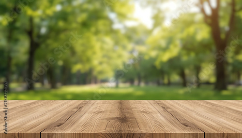 wood table with green leaf wall studio background.dark brown wooden countertop for product display design content.panoramic banner for advertise product on website.ecology concept.3d rendering. 