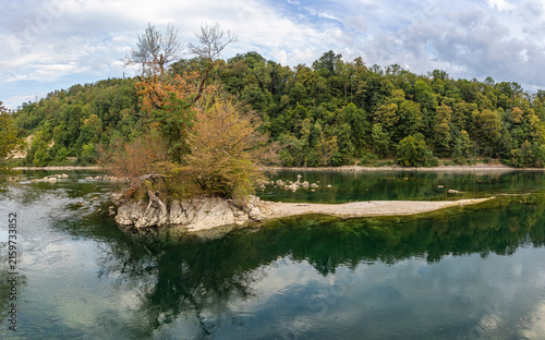 Photography The Rhine river in Europe, reached record-low levels in the summer 2026 as a result of the persistent drought, leaving prominent rocks completely exposed and trees dying on rocks