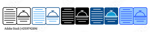 Restaurant menu book icon set multiple style