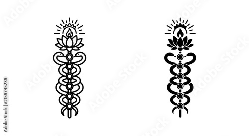 Asclepius Staff Vector Icons, Caduceus Symbol, Medical Emblem, Health Care Graphics