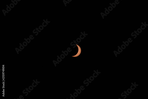Deep Partial Solar Eclipse - Thin Golden Crescent Sun
