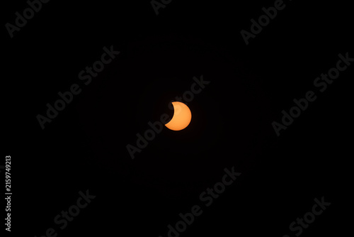 Partial Solar Eclipse Phase - Moon Covering Third of Sun