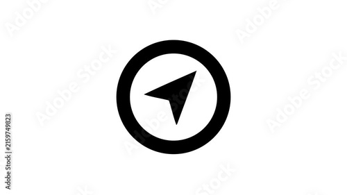 Navigation arrow icon motion map loop for digital interface design