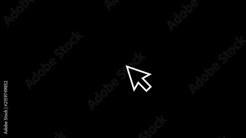 Computer mouse cursor motion loop with a digital interface click effect