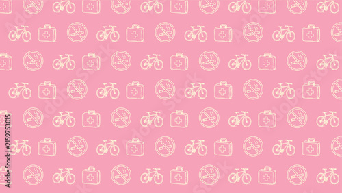 Fitness medical healing vector doodle pattern 