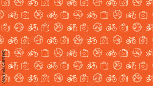 Fitness medical healing vector doodle pattern 