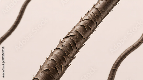 Severely damaged hair cuticle with lifted scales and rough porous texture