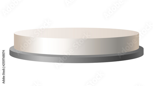White Round Display Platform with Gray Base – Minimal Product Pedestal