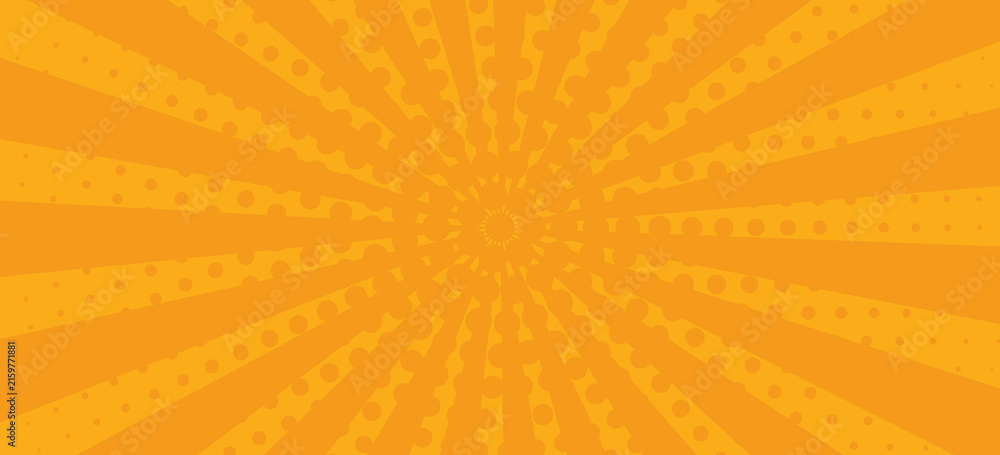 Fototapeta premium yellow rays background pop art