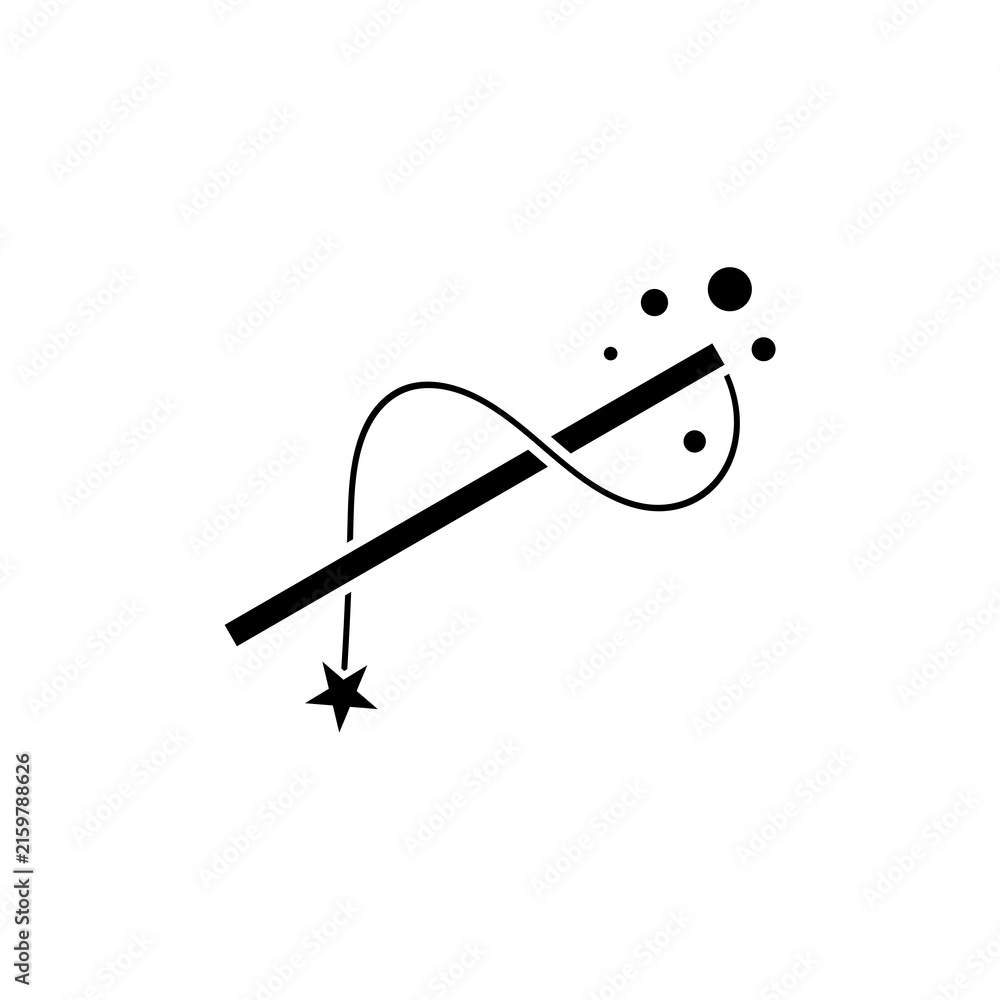 Naklejka premium Magic wand sign icon isolated on white background