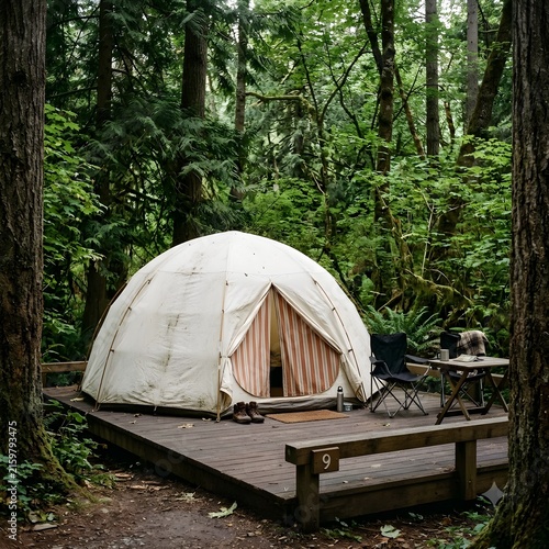 tent in the forest