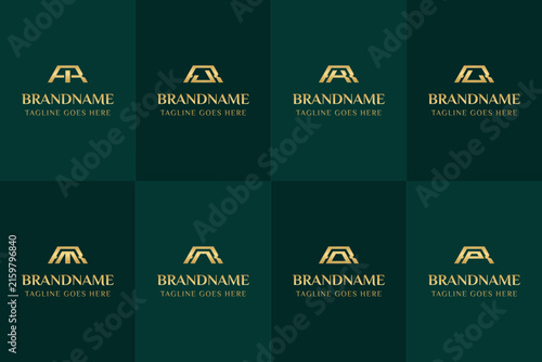 Letters RI RJ RK RL RM RN RO RP Gold Bar Logo, symbolizing wealth, value, and premium quality