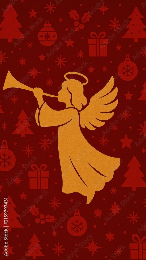 Naklejka premium Festive angel Christmas mobile wallpaper