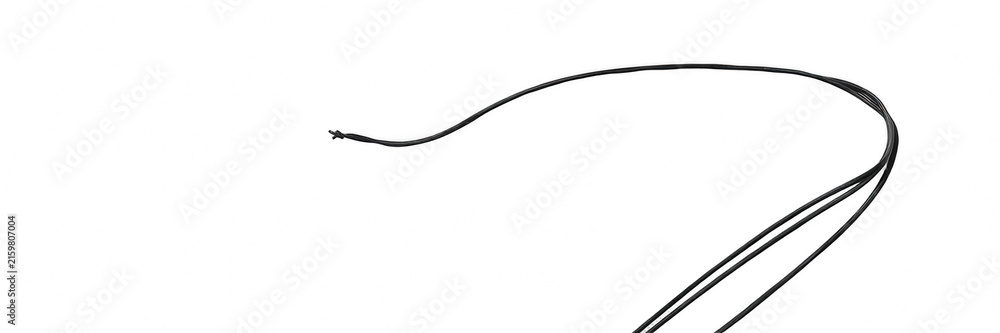 Obraz premium Black wire curved line on black background