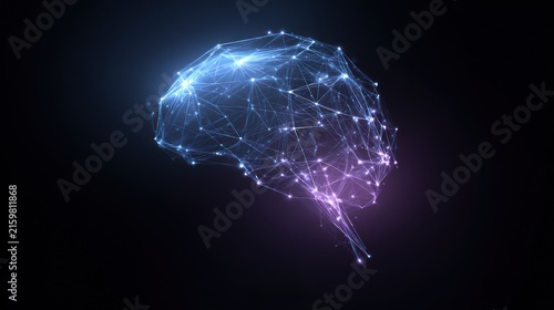 Digital brain network connections futuristic concept