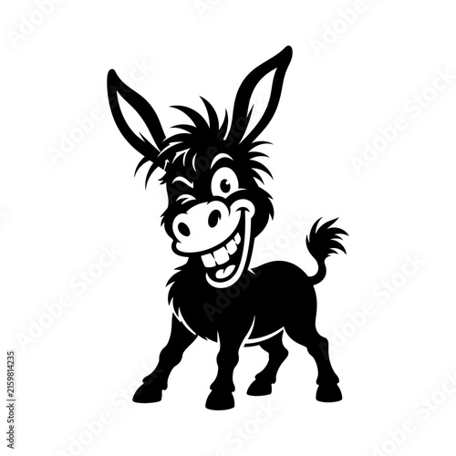 Playful Donkey Cartoon Design for T-Shirts, Stickers, Posters and Children’s Branding
