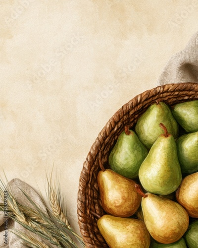 Delightful autumn harvest with fresh pears at a farmer's market