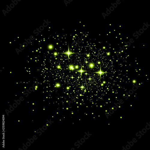 фотографія A dazzling display of vibrant glowing sparkles and light effects against a dark