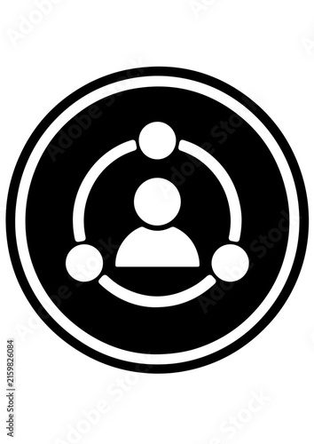 Community Network and Social Connection People Icon, Vector Illustration