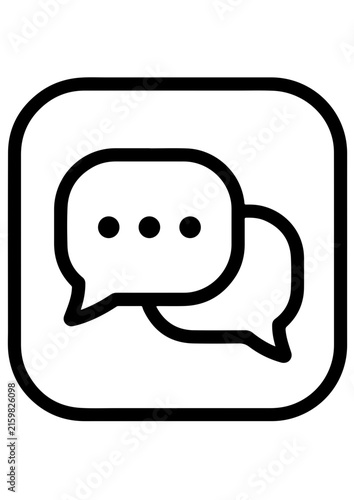 Modern Chat Message Speech Bubble Icon for Digital Communication, Vector
