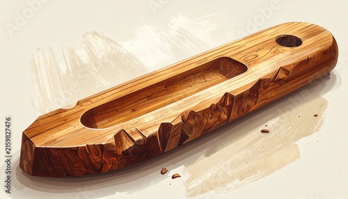 Handcrafted wooden olive wood kitchen utensil holder.