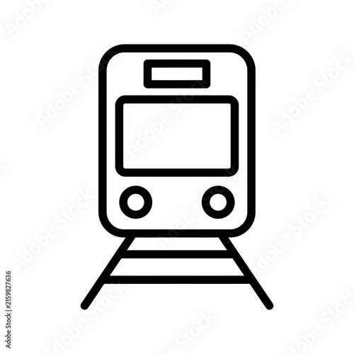 Foto Commuter train on tracks line icon vector