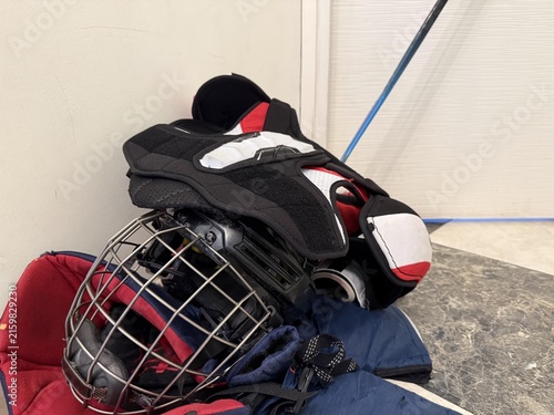 hockey equipment is ready for training