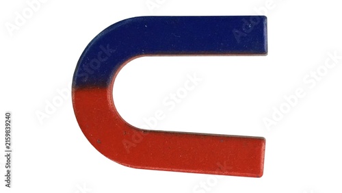 Foto Red blue magnet isolated on white background