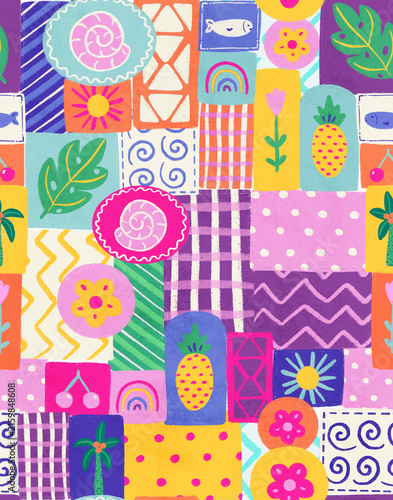 Abstract patchwork pattern design background