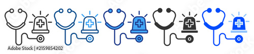 Medical support icon in set multiple style