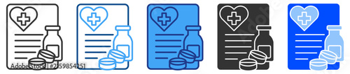 Medicine icon in set multiple style.