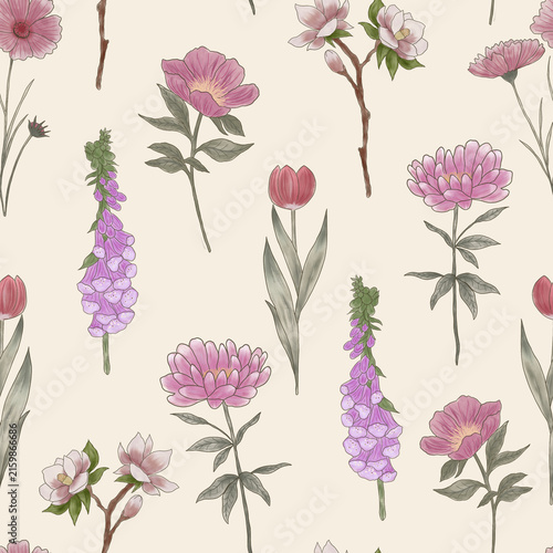 Vintage Floral seamless pattern design
