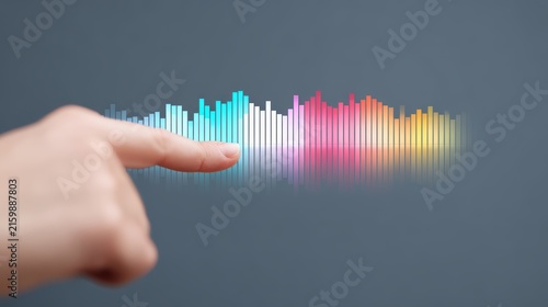 Finger Touching Digital Audio Sound Wave Equalizer Interface